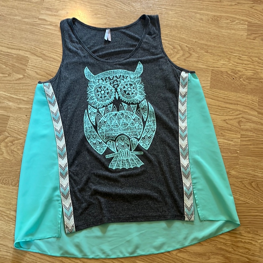 Sz L, vanity hi-low tank top